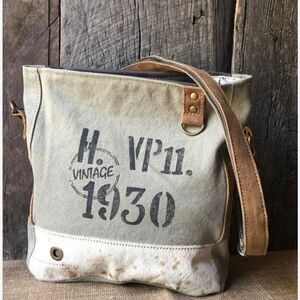 MYRA WESTERN Horizons Trading Co.COWHIDE & CANVAS " ERA 1930" SHOULDER B…